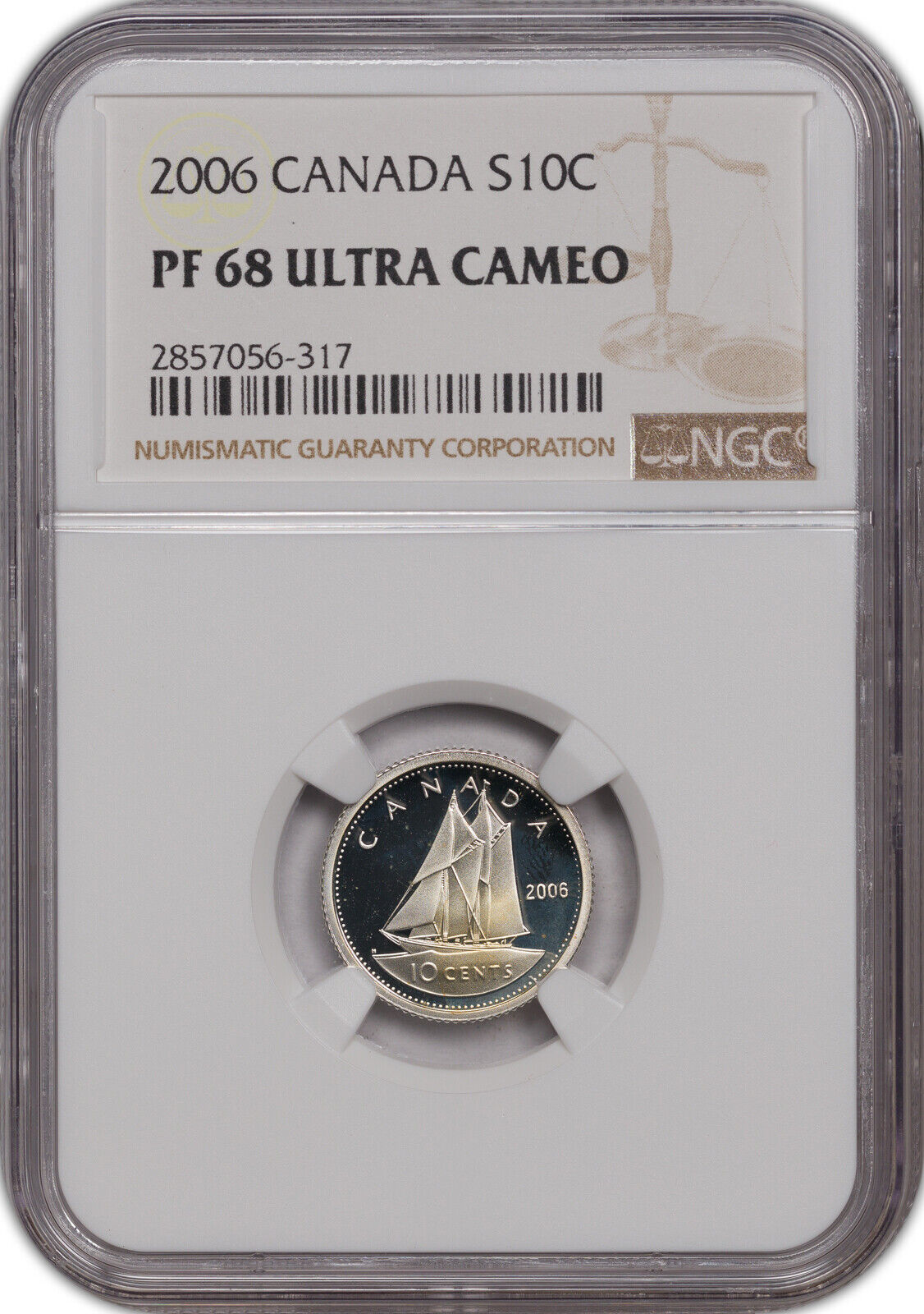 2006 Canada Silver 10 Cent Pf 68 Ultra Cameo Ngc Certified Coin