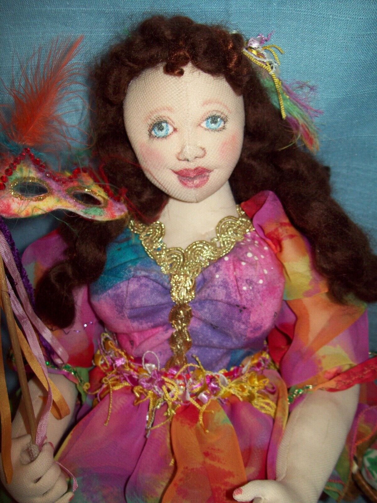 **pretty Cloth Doll~! Painted Sculpt Face~! Colorful Outfit!**