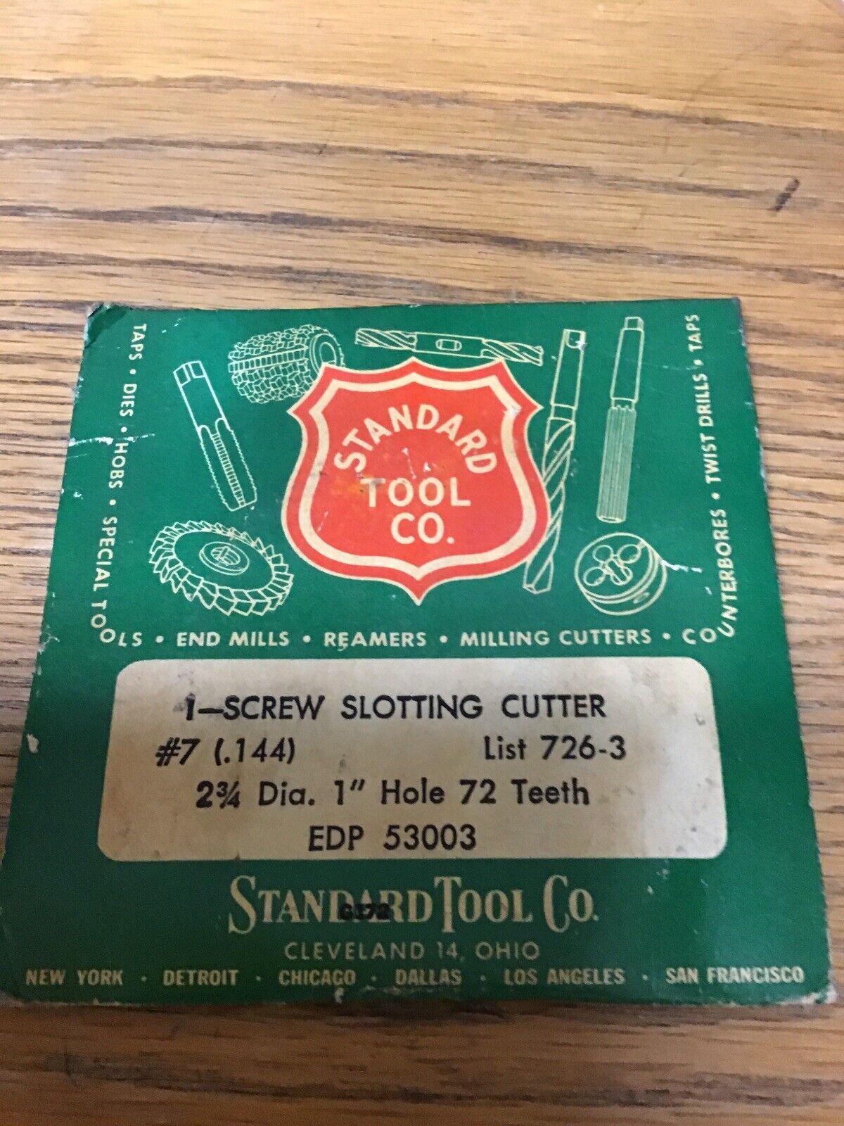 Standard Screw Slotting Cutter 2-3/4” X 1” Hole 72 Teeth