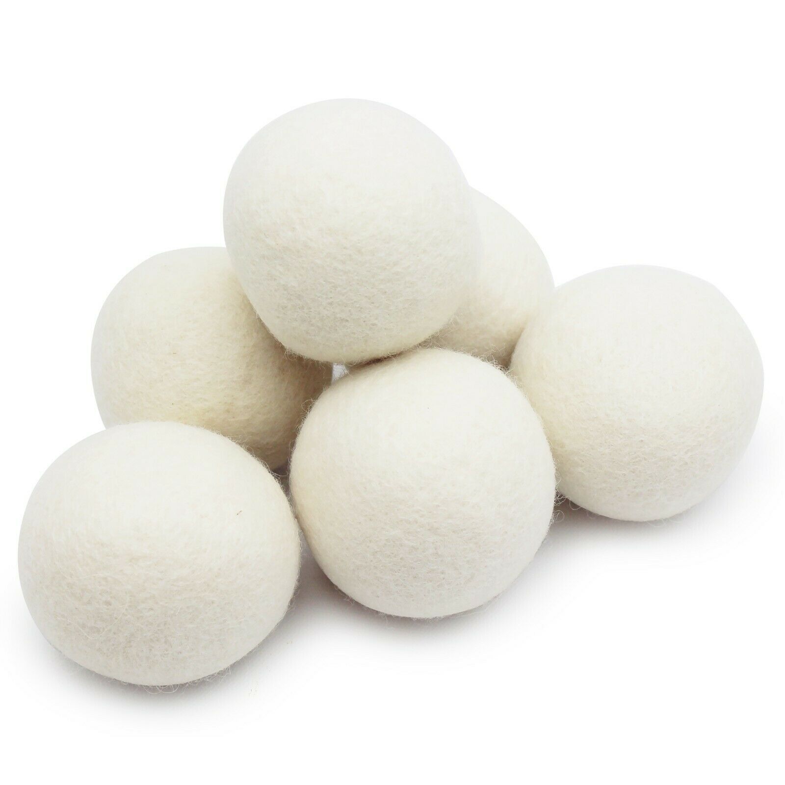 Xl 6 Pack Ecojeannie Wool Dryer Balls - 100% Virgin New Zealand Wool, Min 3" 58g