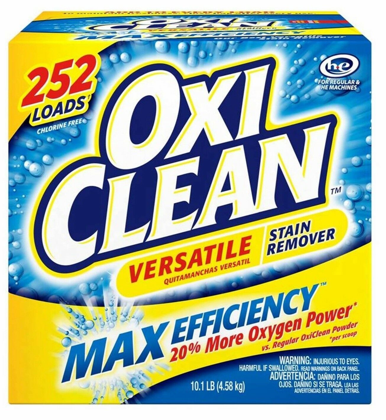 Oxiclean Max Efficiency Stain Remover (252 Loads) Oxi Clean Versatile 10.1lbs