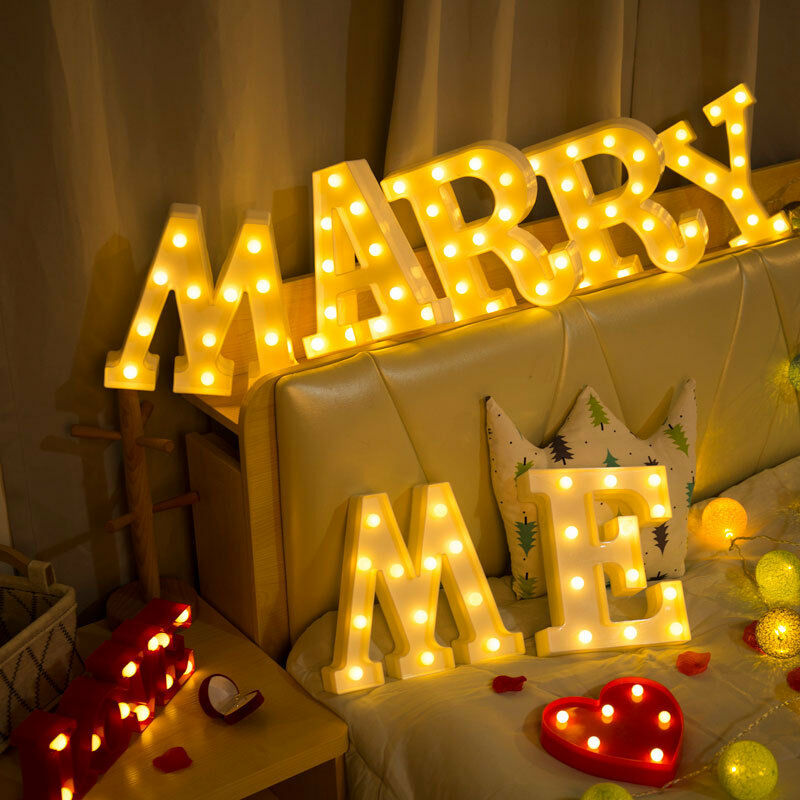 Light Up Letter Led Alphabet Plasticparty Sign Wedding Festival Stand Decoration