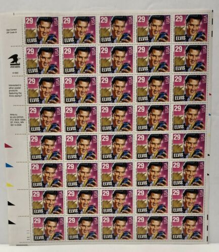 Elvis Presley Full Mint Sheet Of 40 Us Postage Stamps 29 Cents Each