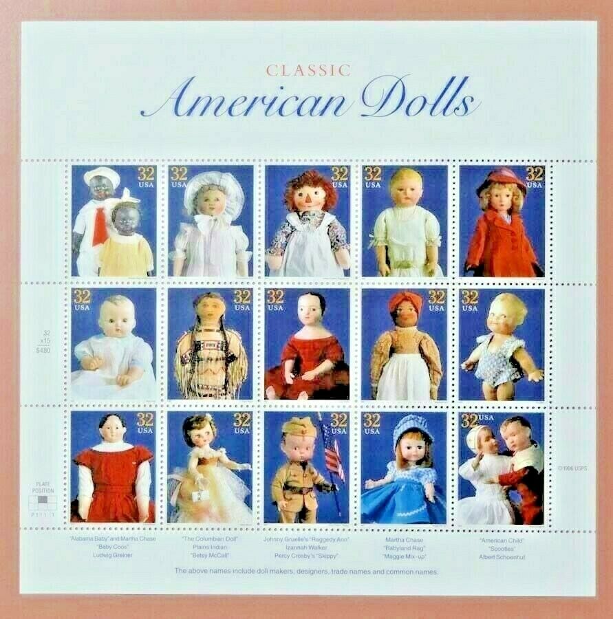 Scott #3151 $0.32 Classic American Dolls Mint Sheet ( Face Value - $4.80 )