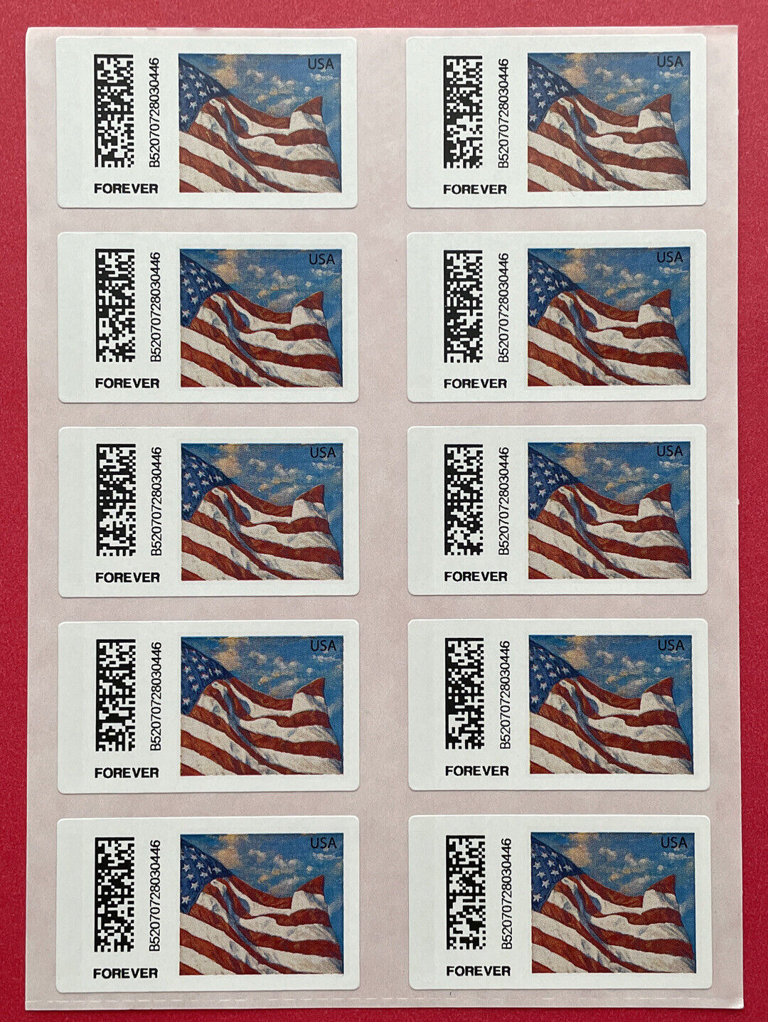 Scott Cvp91 Flag At Dusk Kiosk Atm Sheet Of 10 Us Forever Stamps Mnh 2014