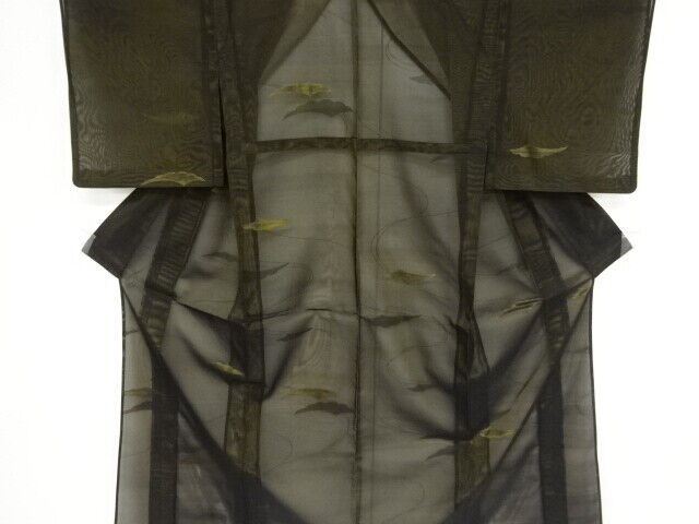12916# Japanese Kimono / Antique Kimono For Summer / Woven Stream & Abstract