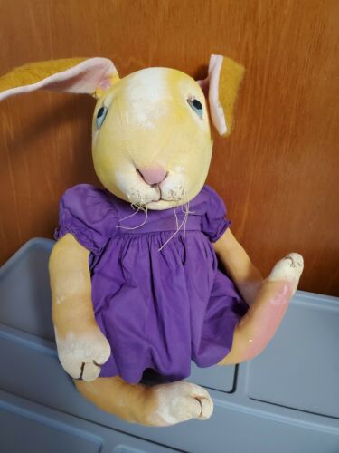 One Of A Kind Artist Doll By Jan Shackelford, Large Yellow Rabbit Poppy