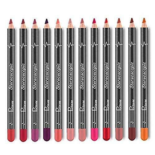 12pcs Women Waterproof Lipstick Long Lasting Matte Lipliner Pencil Lip Pen Set U