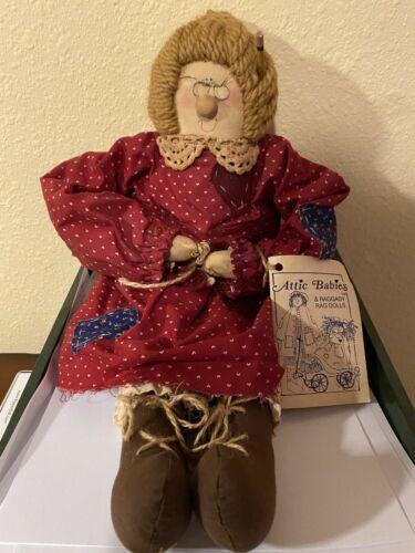 Attic Babies "prim Proper Prudence" Rag Doll Marty Maschino 19" Tags Attached