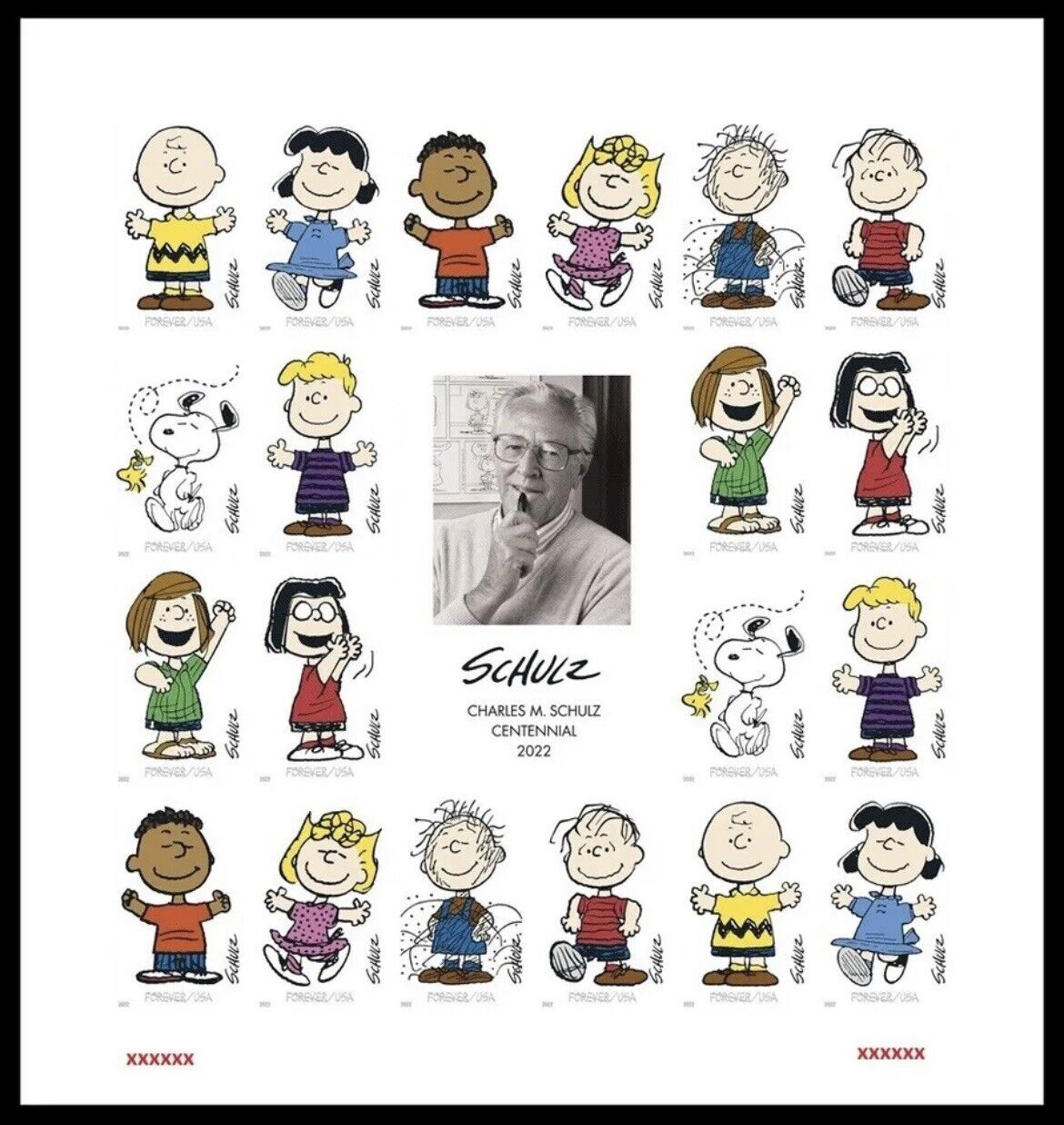 Us Charles M Schulz Ndc Sheet Of 20 Stamps Pre-order Ships After 5 Oct 2022 Mnh