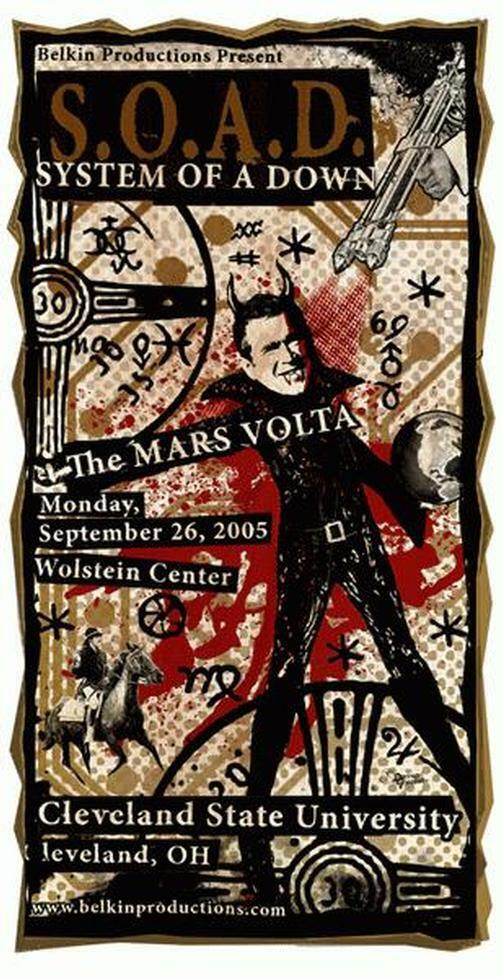 System Of A Down Mars Volta Soad Grealish Gig Poster