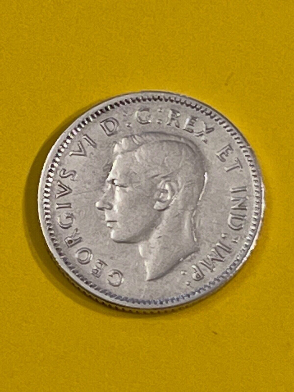 Coin Canada 1947-10 Cents 800 Silver Georgius D.g Rex Free Shipping