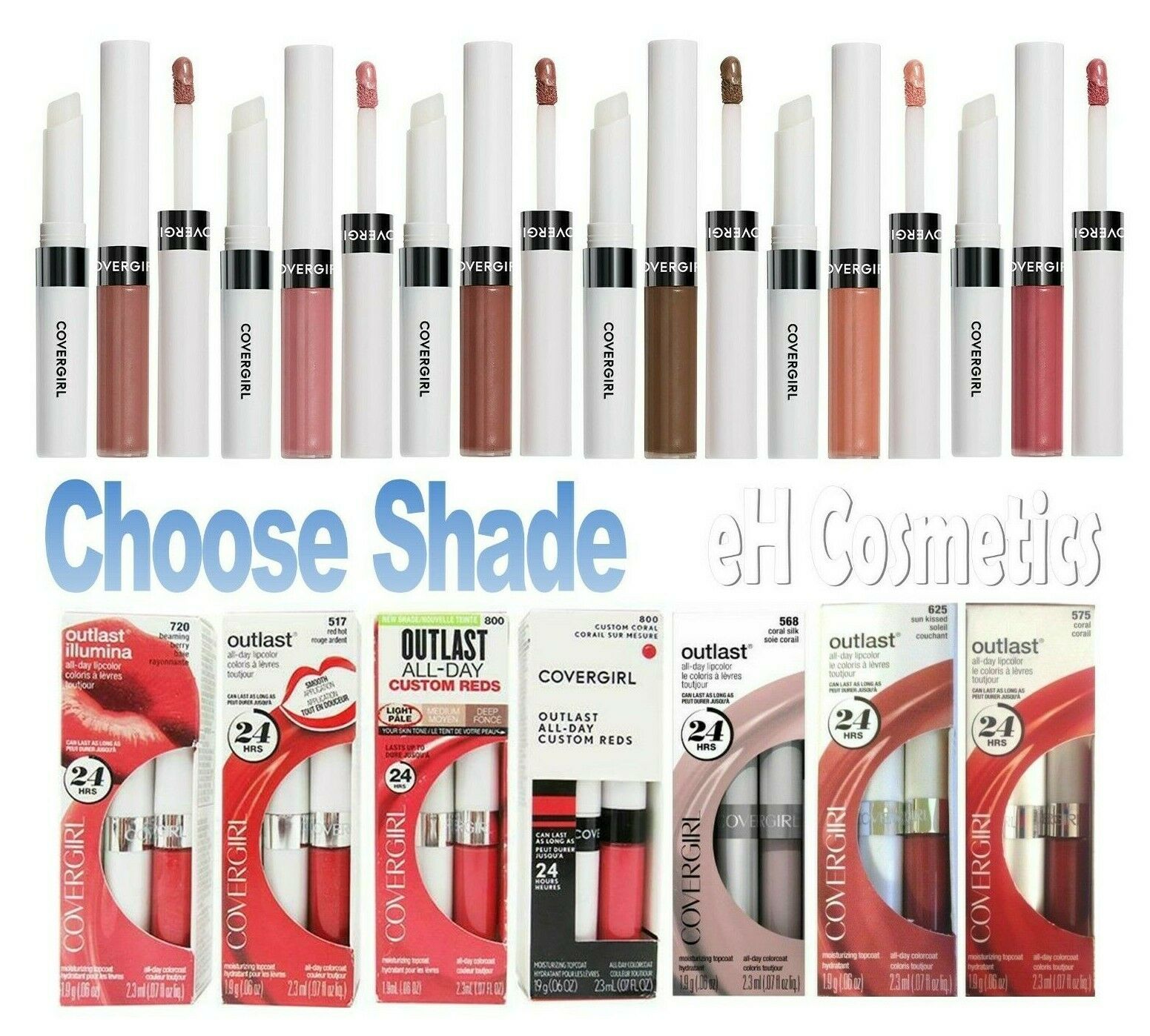 Covergirl Outlast All-day Moisturizing Lipcolor & Top Coat ~ Choose Color