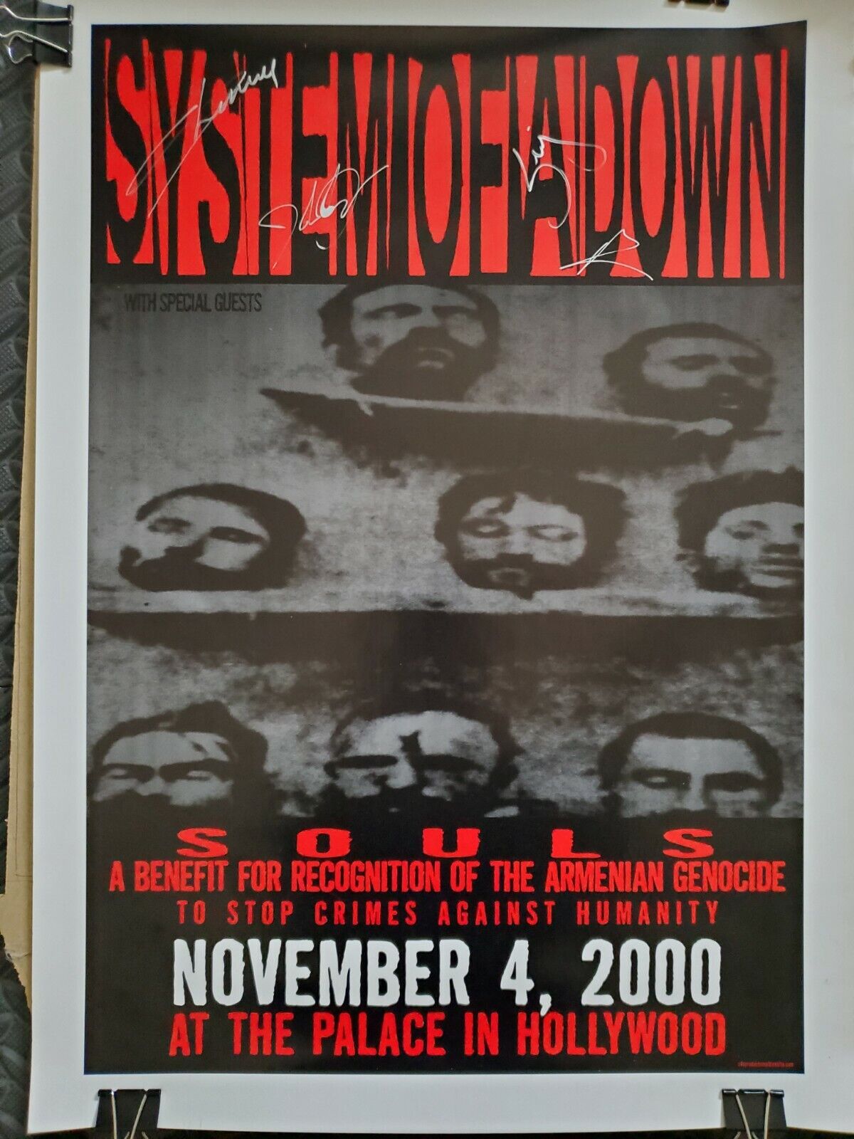 Rare Signed System Of A Down Poster Is Nearly 22 Year Old