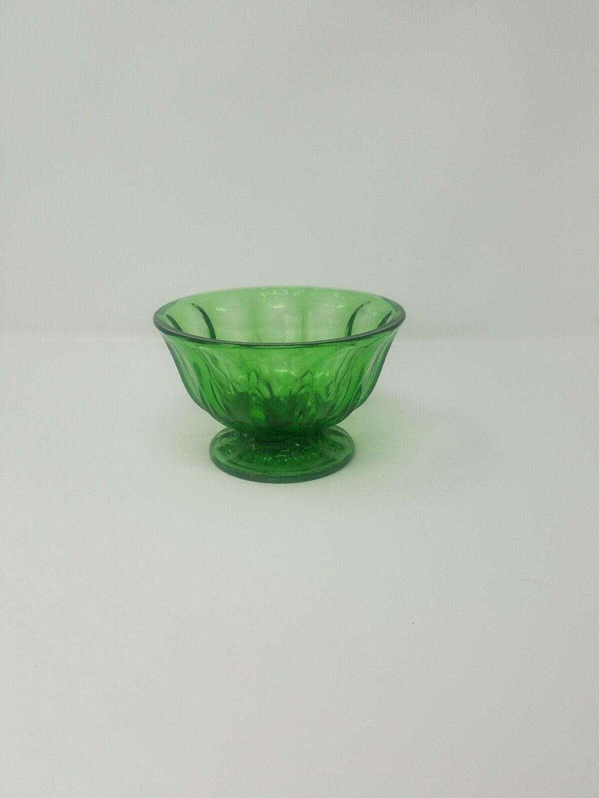 Vtg Westmoreland Footed Compote Dish Green Bowl