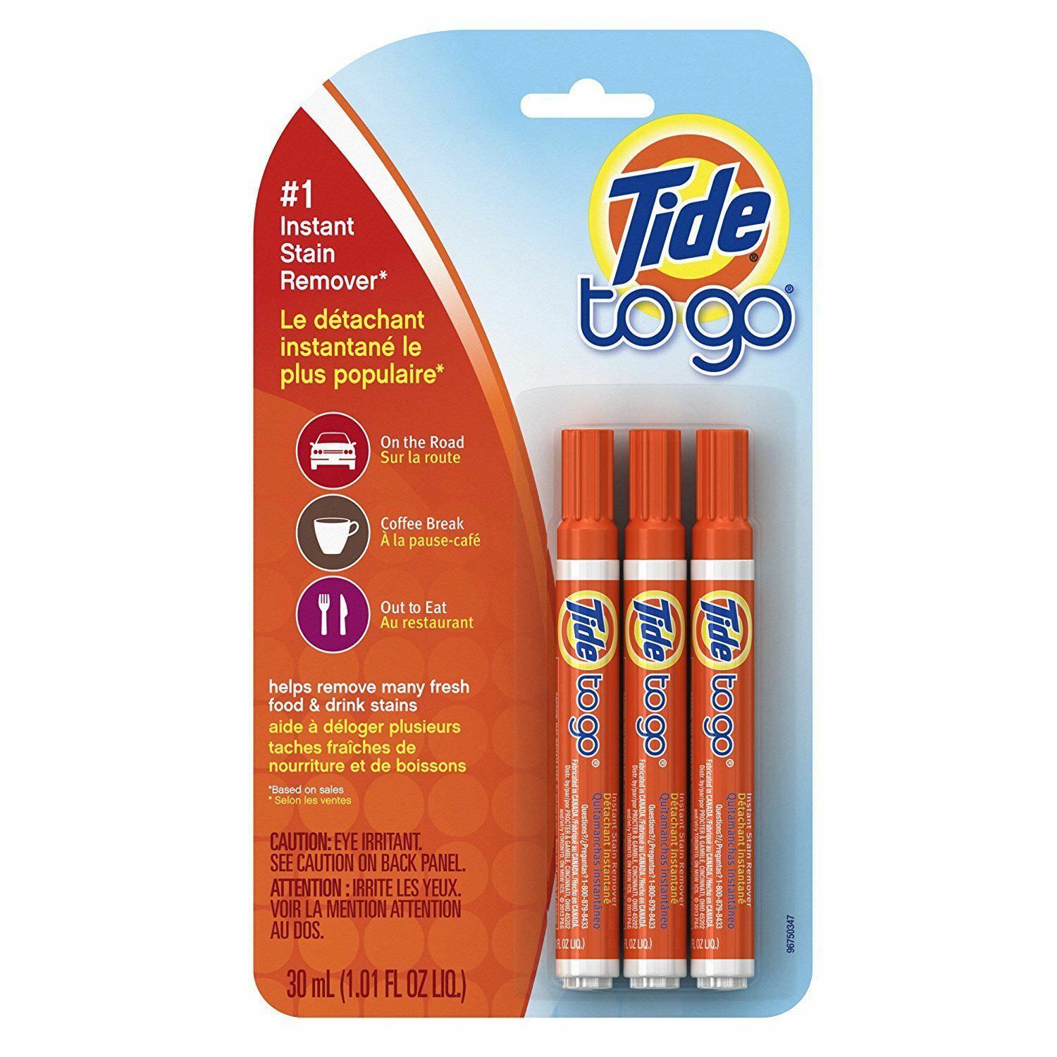 Tide To Go Instant Stain Remover Pen, 3 Ea